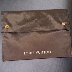 Louis Vuitton Dark Brown Clutch with Gold Details